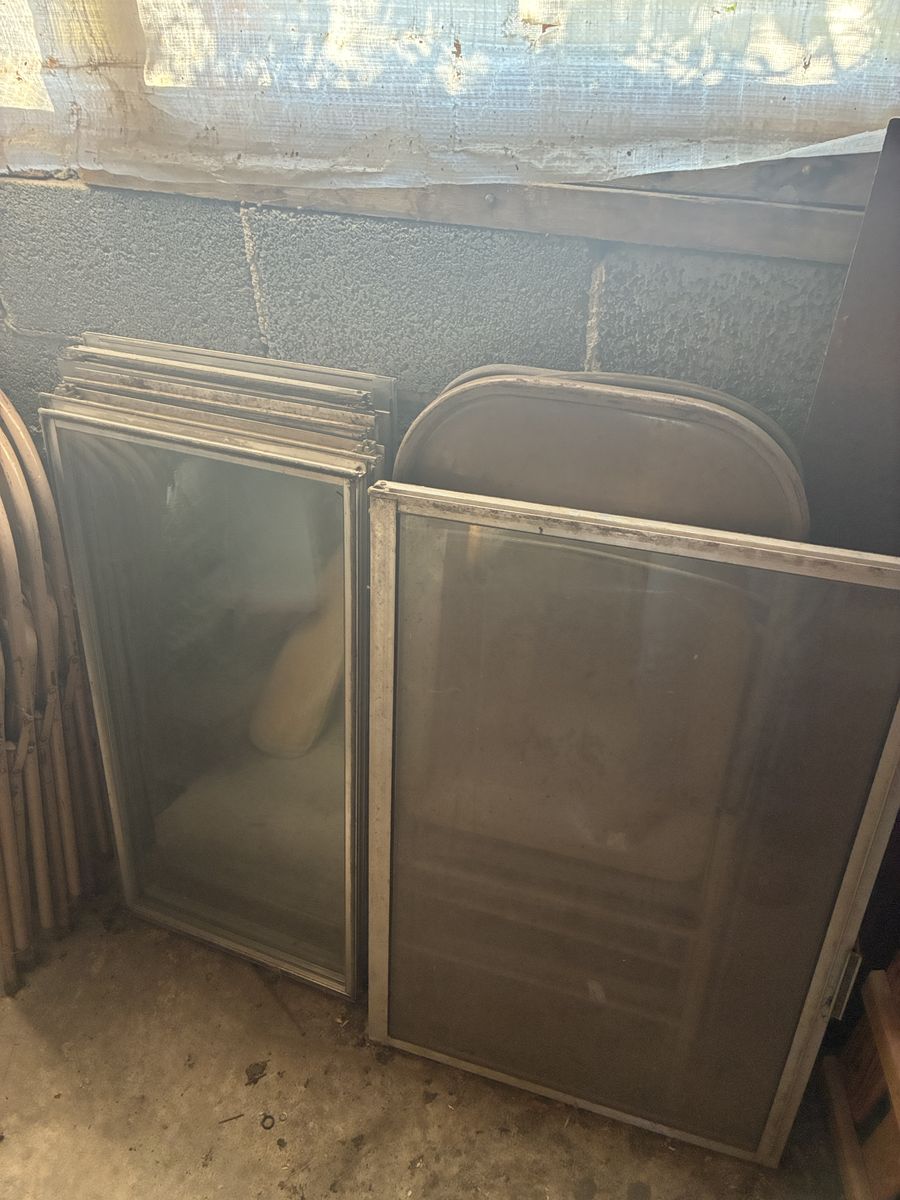 Assorted Vintage Aluminum & Wooden Window Frames and Screens