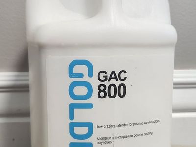 GAC 800 by GOLDEN, Professional Transparent Acrylic Medium for Pouring, 128 fl. oz. PARTIALLY USED