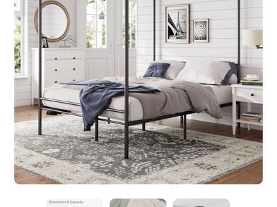 NEW black canopy bedframe