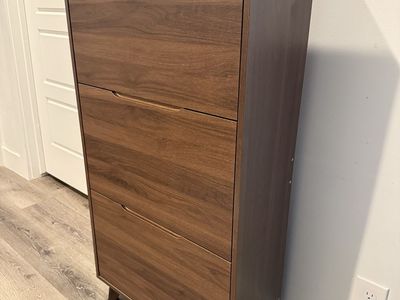 Brand New Mid Century Modern Tall Shoe Cabinet