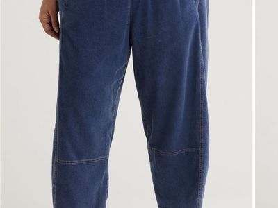 Max Studio London Women's Size 1X Denim Elastic Waist Barrel Leg Trousers
