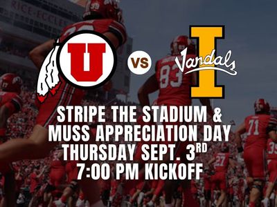 2 Tickets - University of Utah Utes Football vs Idaho Vandals - Thursday, September 3, 2026 - 7:00 PM MT Kickoff