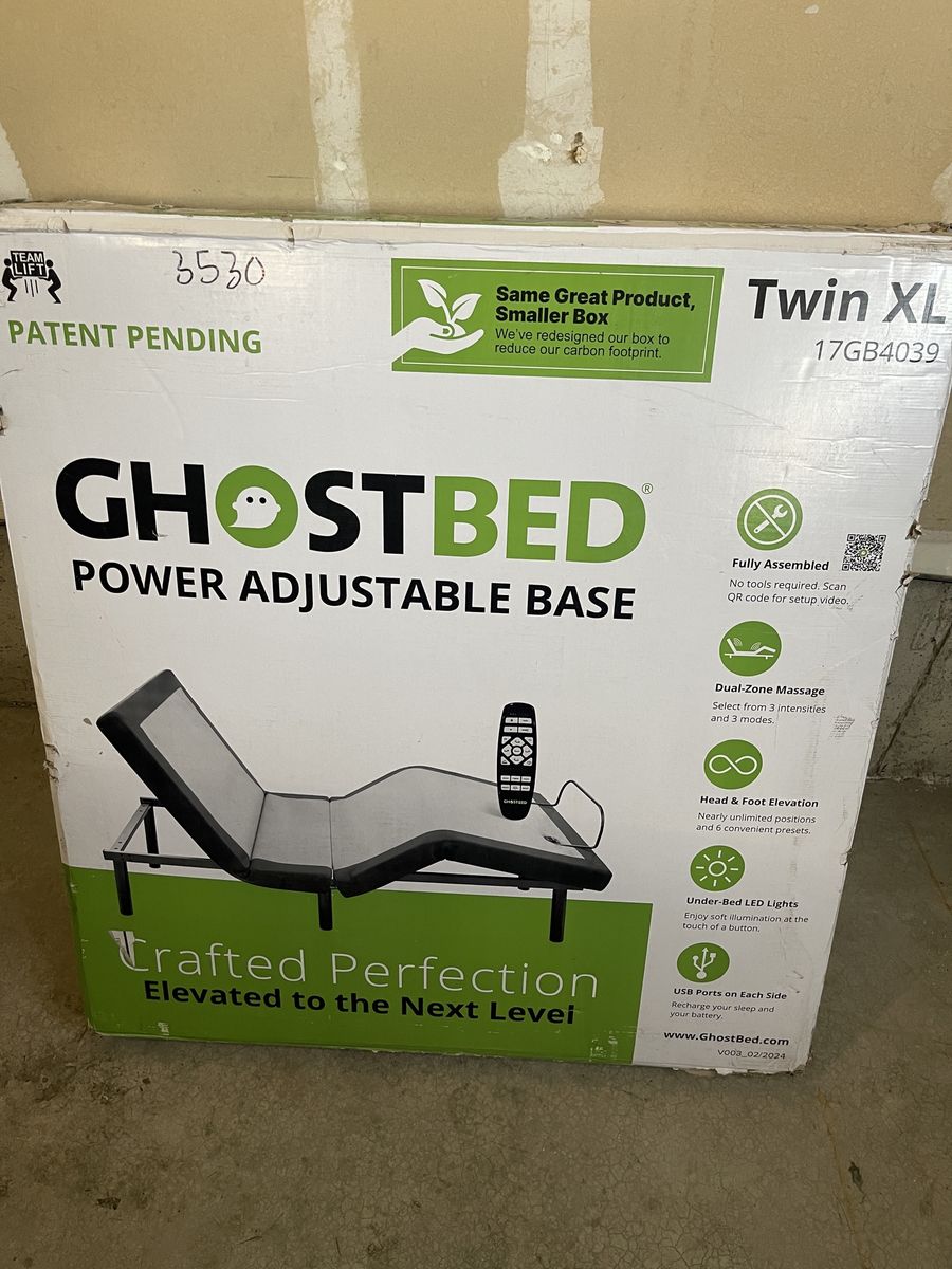 Brand new unopened  GhostBed Adjustable Base￼ Twin XL model 17GB4039 still sealed in original box.