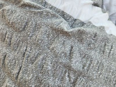COLLEGE BOUND ALERT - Gray and White Textured Stripe Twin XL Bedding Comforter
