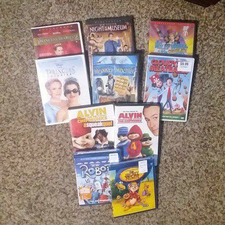 Kids & Family DVD Bundle: Alvin, Robots, Princess Diaries,  Night at the Museum & More