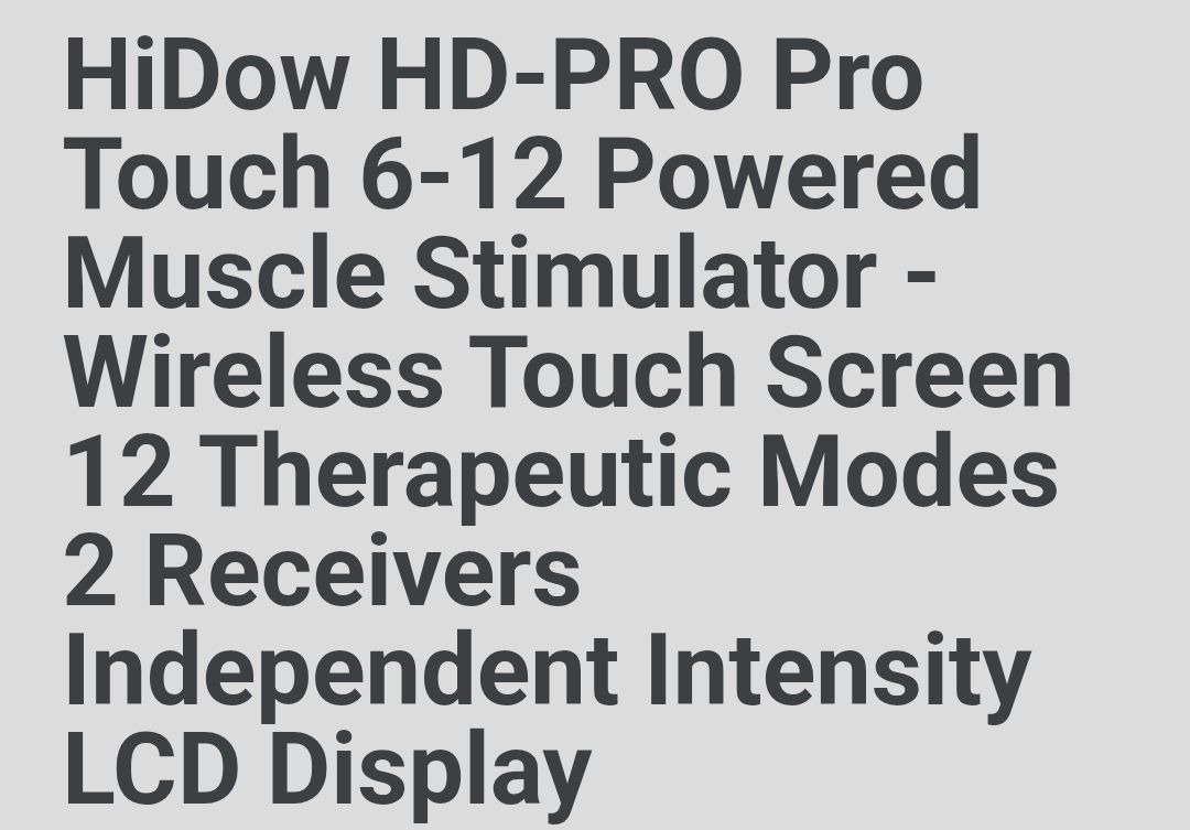 HiDow HD-PRO Touch 6-12 Powered Muscle Stimulator - Wireless Touch Screen