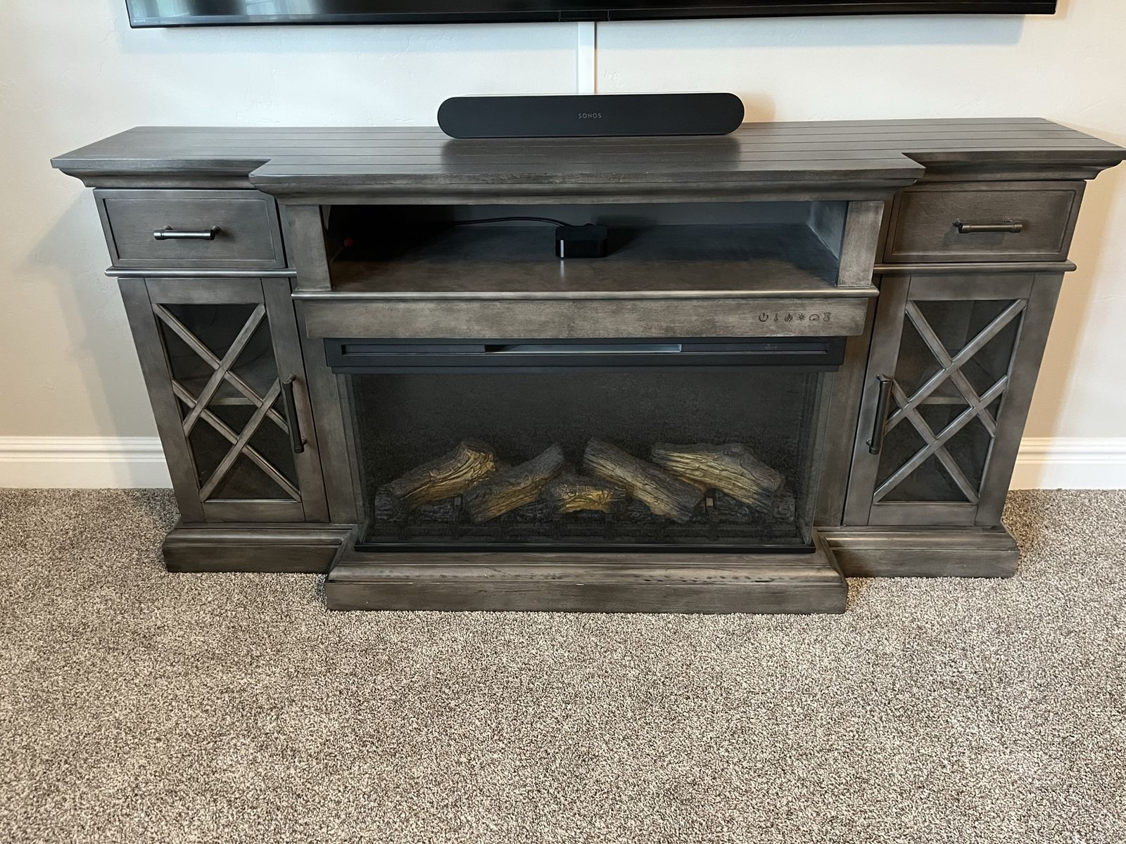 Fireplace tv stand hamilton panoramic