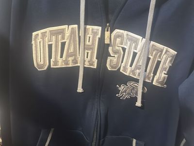 Antigua Utah State Aggies Full Zip Hoodie Men's XL Navy Blue Athletic