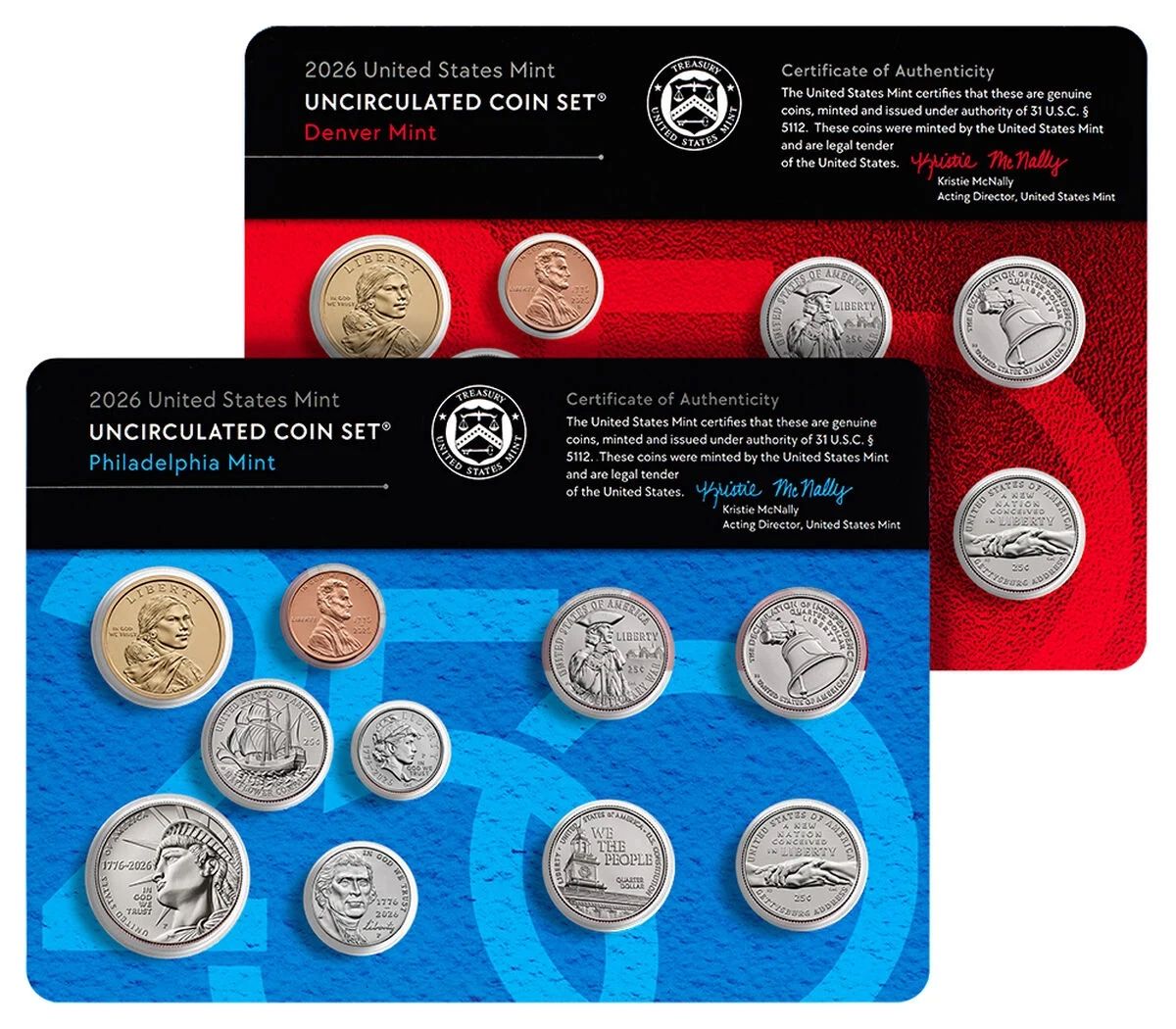 NEW 2026 United States Mint Uncirculated Coin Set - Philadelphia & Denver Mint