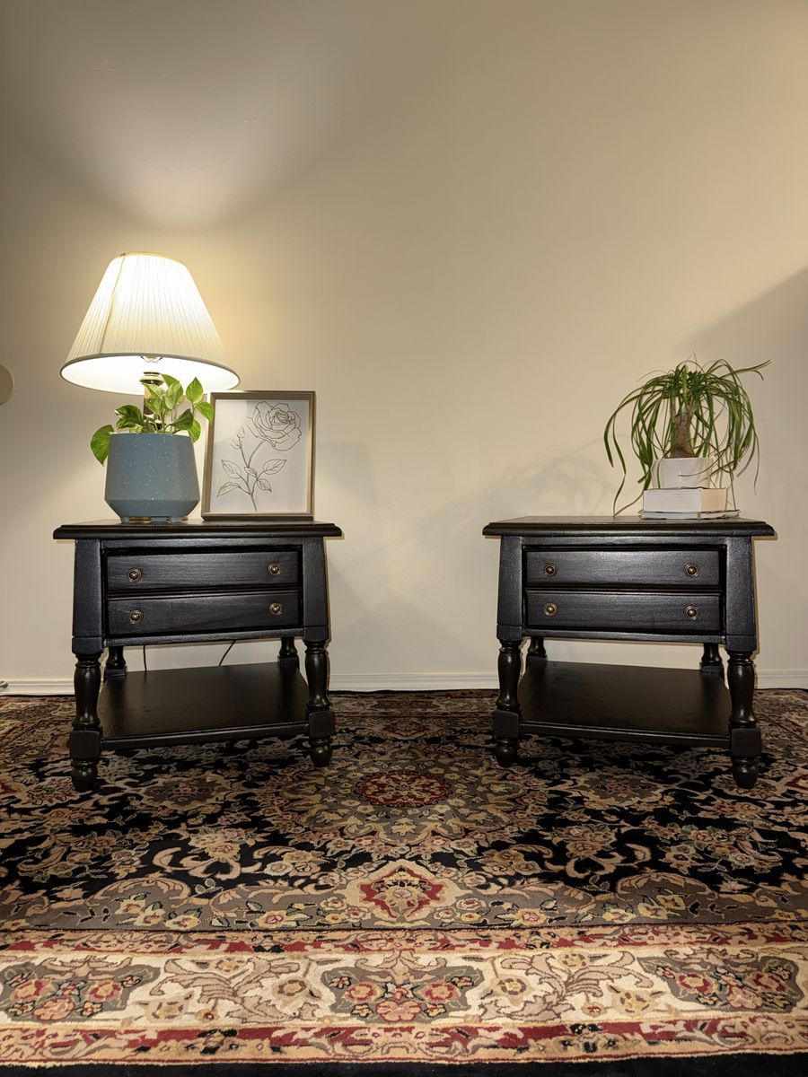 Professionally Refinished Solid Wood Nightstands