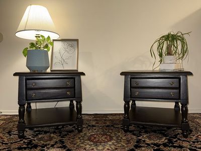Professionally Refinished Solid Wood Nightstands