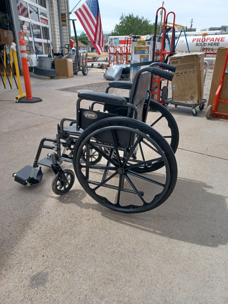 Standard Black Medical Wheelchair with Footrests