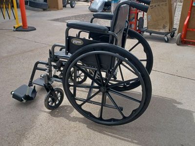 Standard Black Medical Wheelchair with Footrests