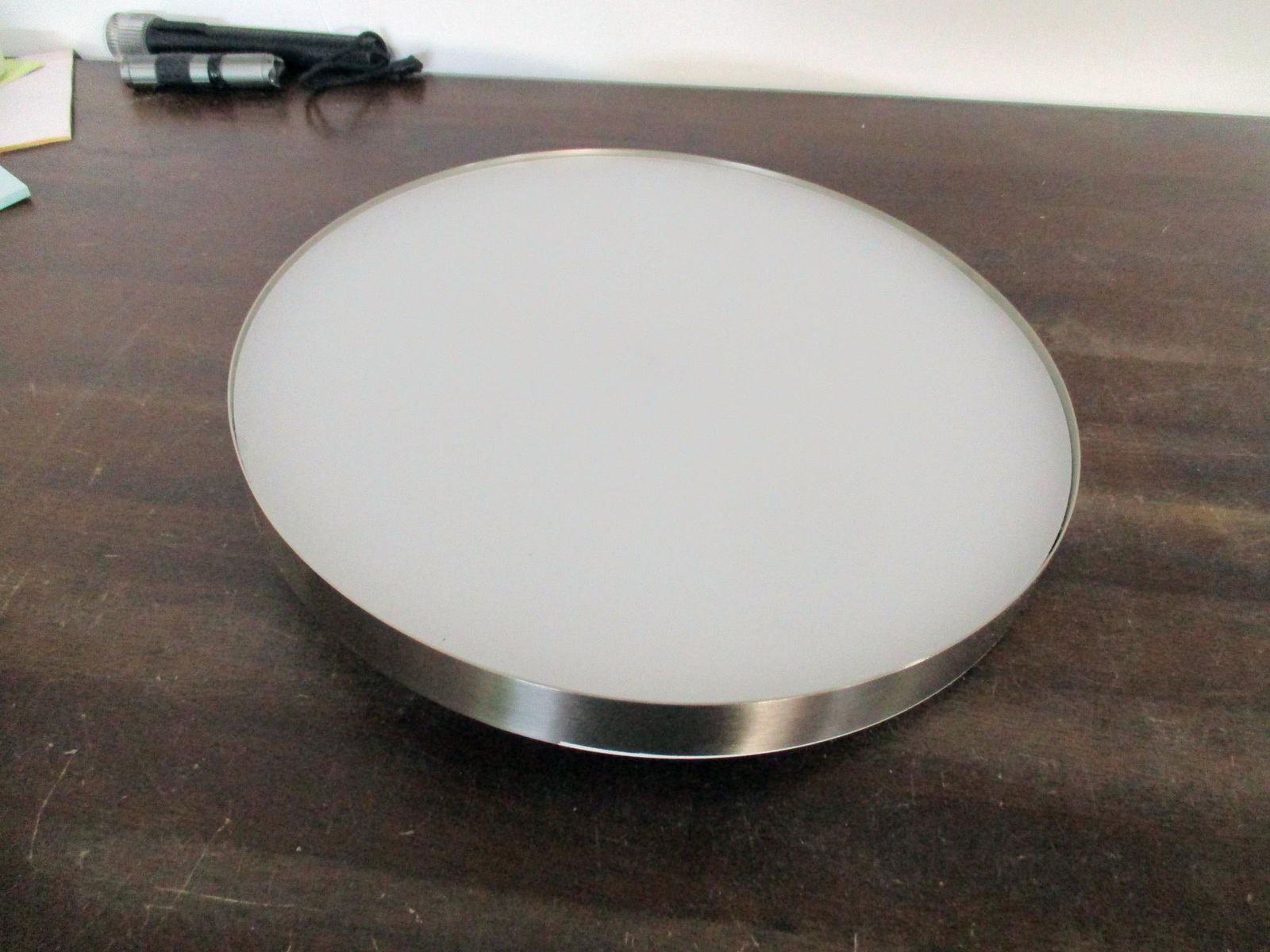New Maxim Trim 20W 1 LED 11" Wide Flush Mount w/Satin Nickel Finish w/warranty