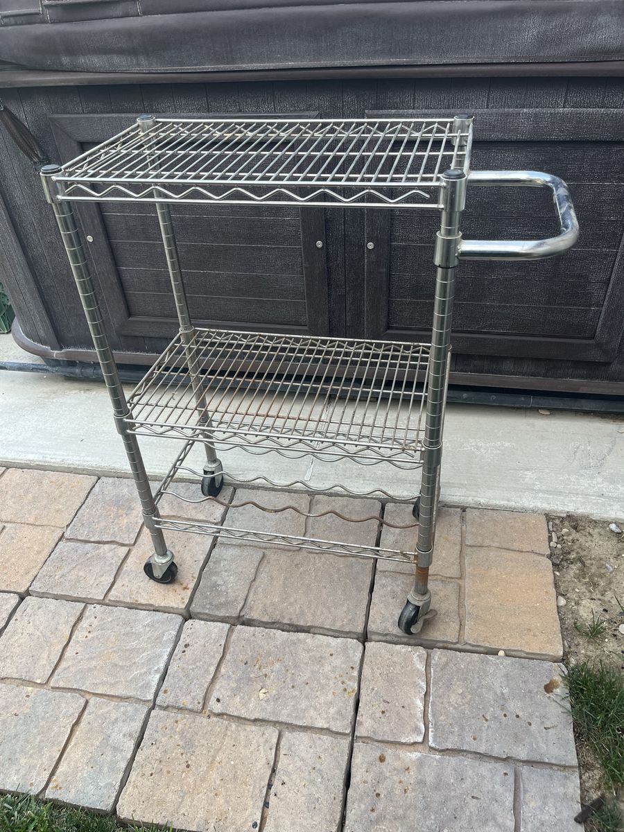 Sturdy Rolling stainless shop cart 36” T X 30” L X 14” D