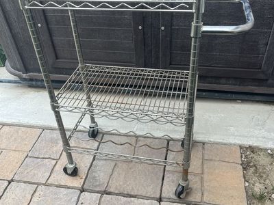 Sturdy Rolling stainless shop cart 36” T X 30” L X 14” D