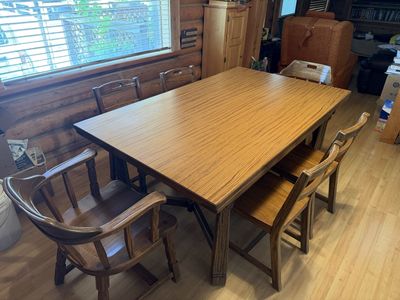 Ranch Oak Dining Table and Chairs