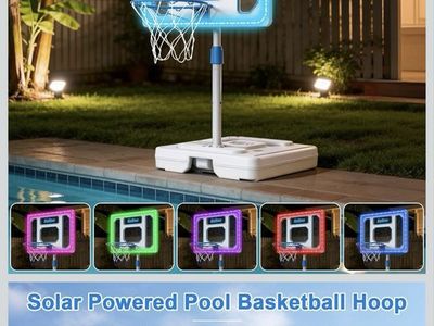 Poolside Basketball Hoop-RGB Solar- Brand new!