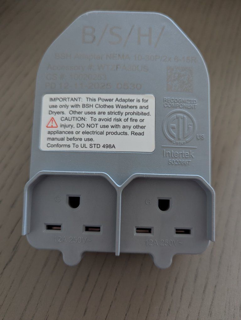 Bosch 240V 3-Prong Dryer Adapter