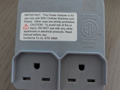Bosch 240V 3-Prong Dryer Adapter