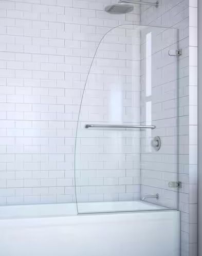 *READ AD* DreamLine Aqua Uno 34 5/16 in. x 58 in. Frameless Hinged Tub Door in Brushed Nickel