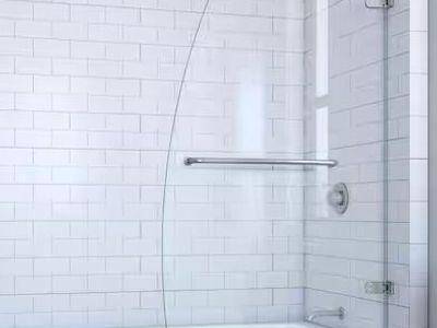 *READ AD* DreamLine Aqua Uno 34 5/16 in. x 58 in. Frameless Hinged Tub Door in Brushed Nickel