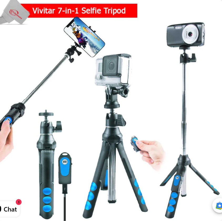 NEW VIVITAR 7 IN 1 STREAMING ESSENTIALS SELFIE TRIPOD
