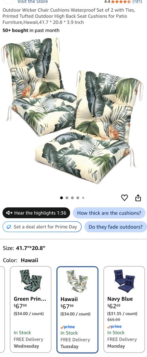 6 sets outdoor cushions