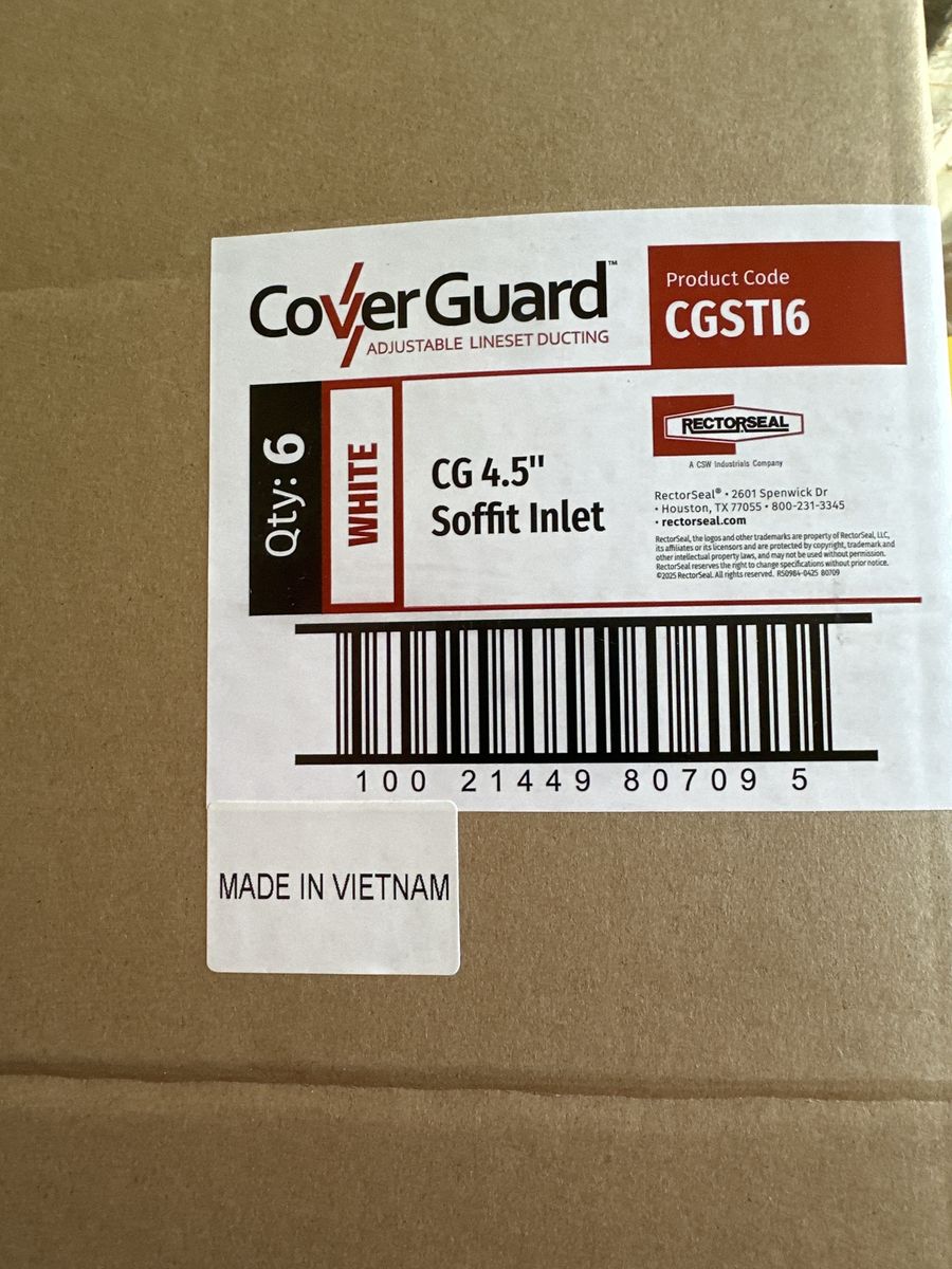 CoverGuard 4.5" Lineset Cover Fitting Lot - (24) Couplers & (6) Inlets