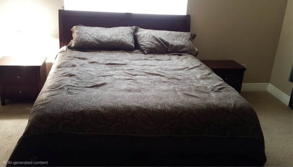 California King Bedroom Set - Frame With Headboard, Two Matching Nightstands, Dresser, Mirror