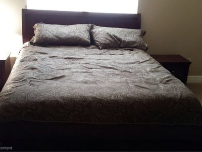 California King Bedroom Set - Frame With Headboard, Two Matching Nightstands, Dresser, Mirror