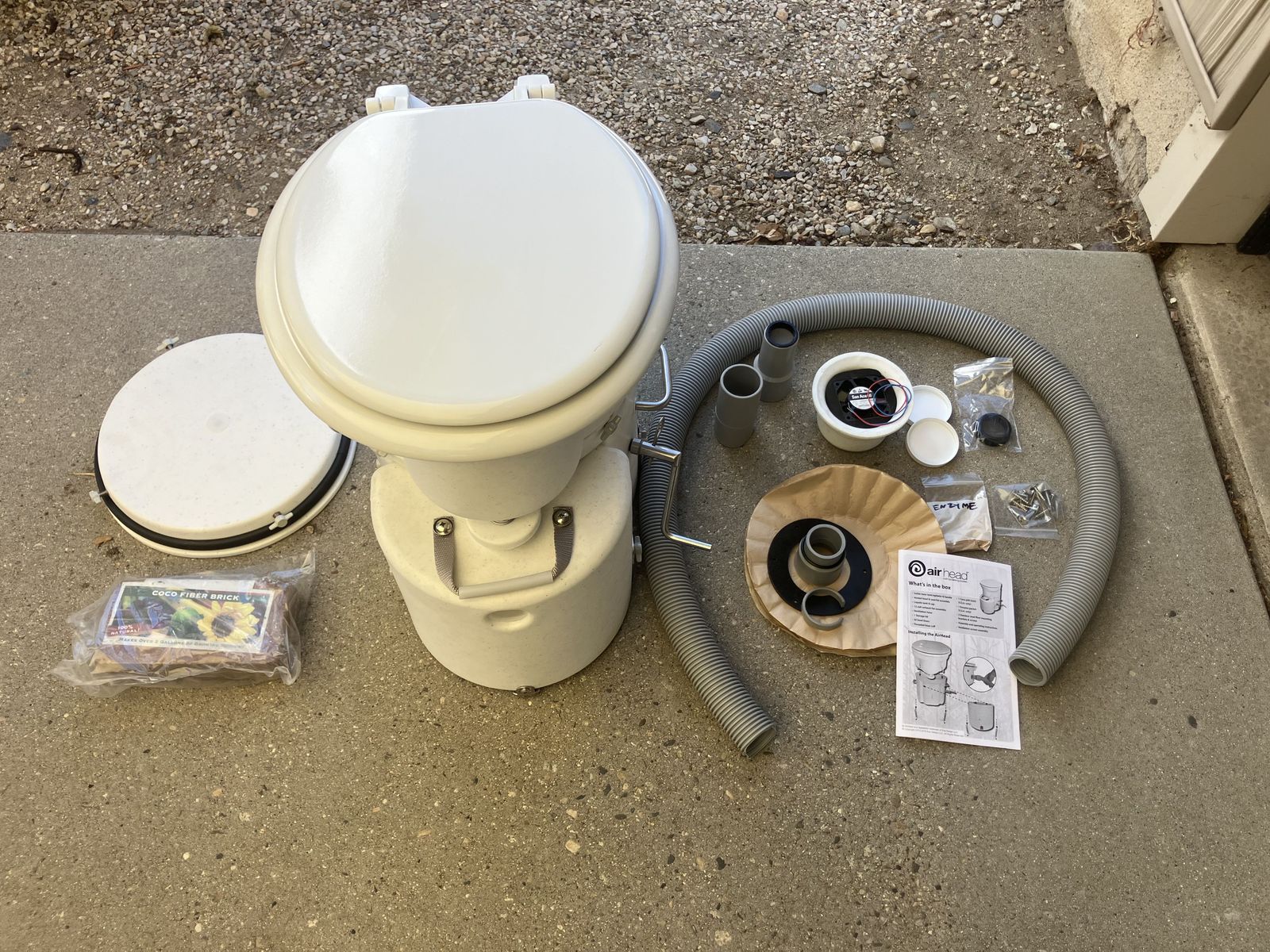 BRAND NEW AirHead Composting Toilet – Never Used (Perfect for RV, Van, Boat)