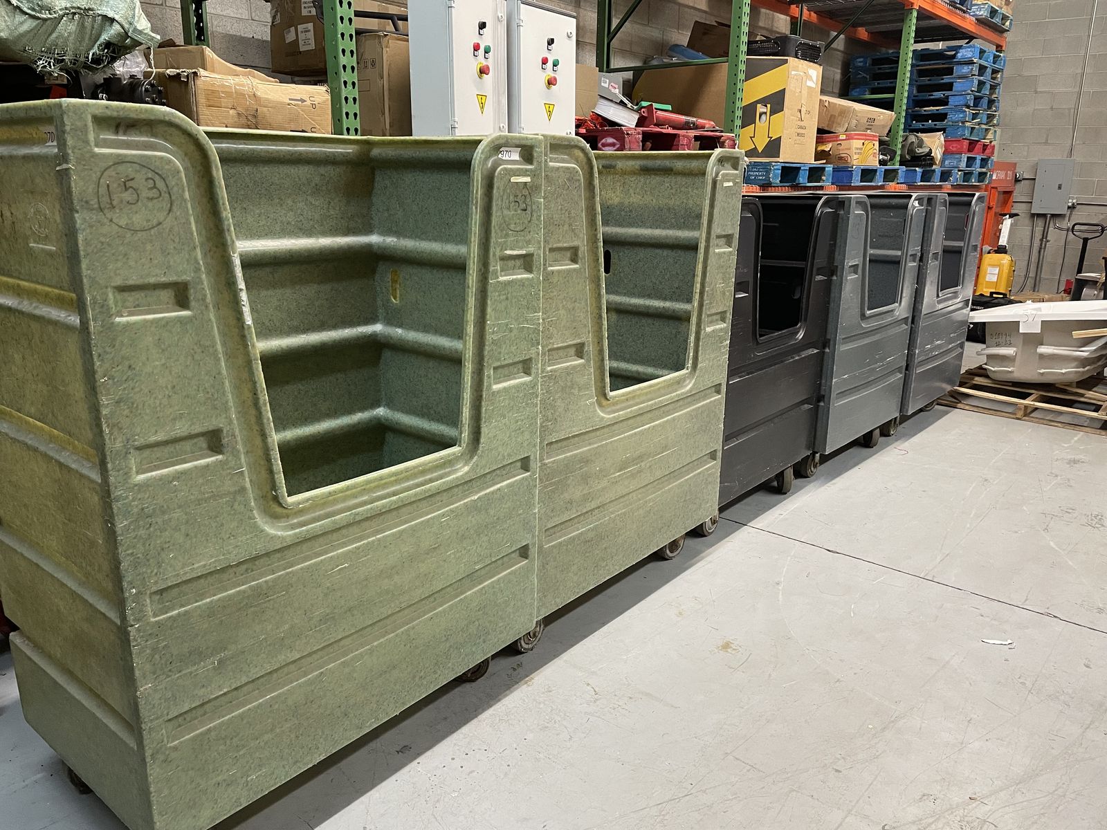 USED Poly Laundry Truck Moving Carts