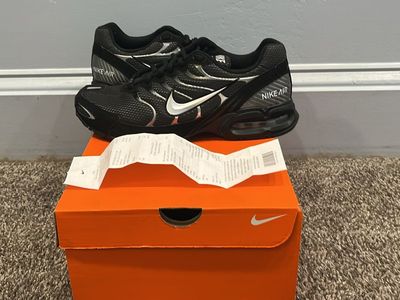 Nike Air Max Torch 4 Men's Sneakers - Black/White/Metallic Silver, Size 8 (New in Box)