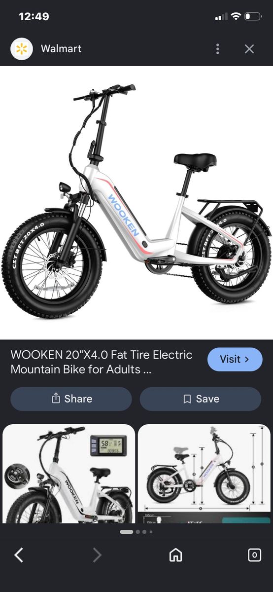WOOKEN HMLWK11 20" Fat Tire Electric Mountain  willing to trade for motorcycle, vehicle,or something of equal value