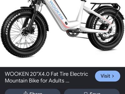 WOOKEN HMLWK11 20" Fat Tire Electric Mountain willing to trade for motorcycle, vehicle,or something of equal value