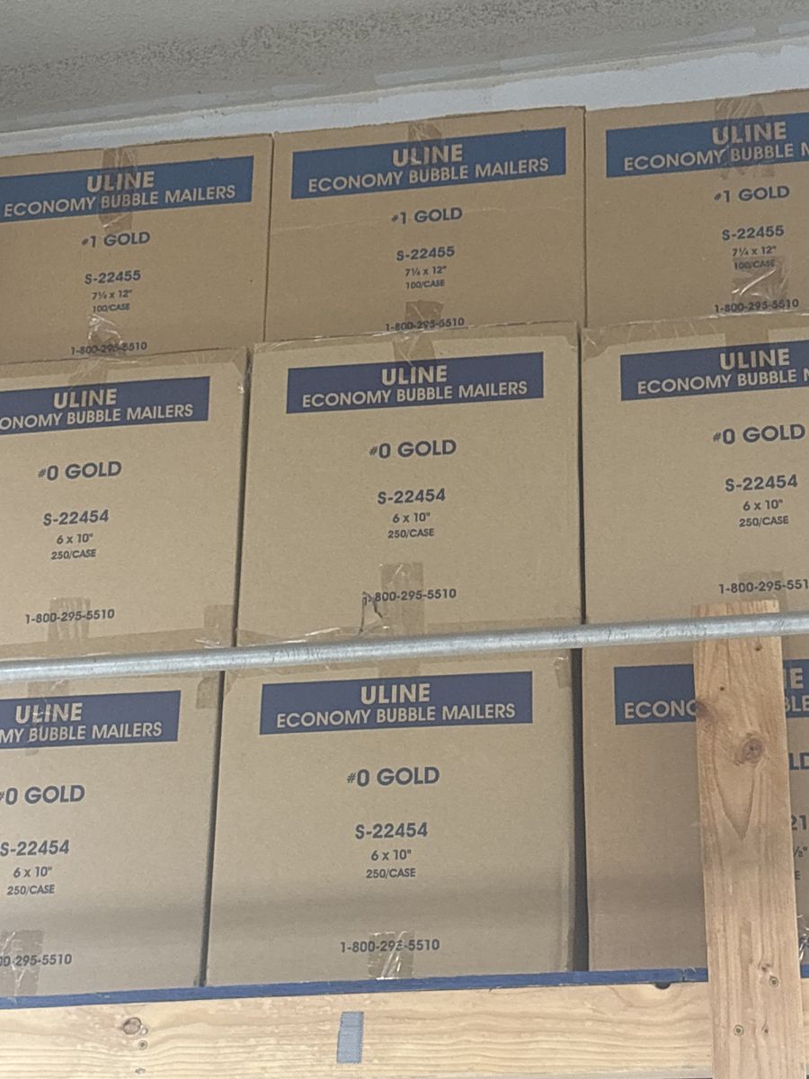 Uline Economy Gold Bubble Mailers #0 - 6 x 10”