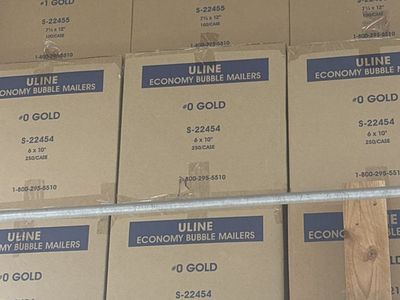 Uline Economy Gold Bubble Mailers #0 - 6 x 10”