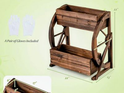 new in box beautiful wooden planter