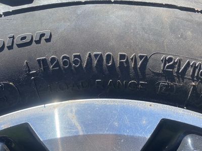 Toyota 265 70 17 bf Goodrich Tacoma 4Runner