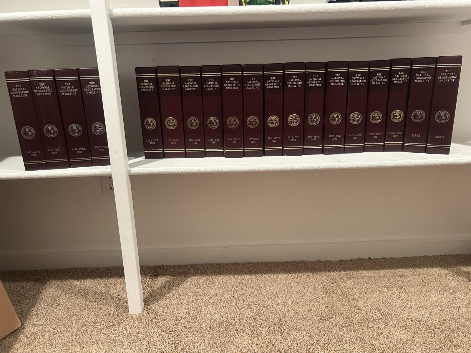 Vintage National Geographic Magazines with Hardbound Slipcases Collection 1986-1994 Set