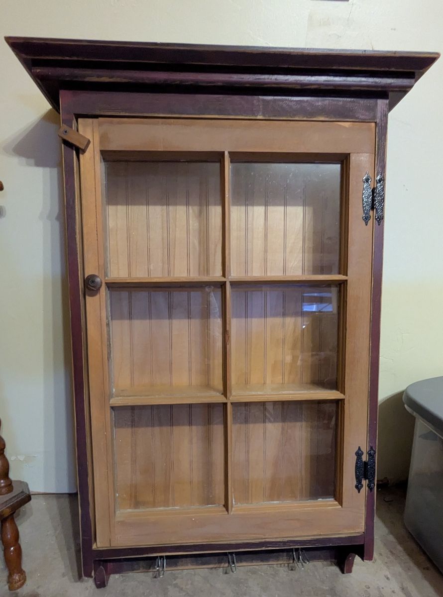 Rustic Window Wall Cabinet / Curio Display Case