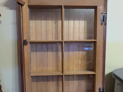 Rustic Window Wall Cabinet / Curio Display Case