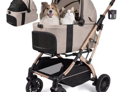 5-in-1 Luxury Pet Stroller and Detachable Carrier