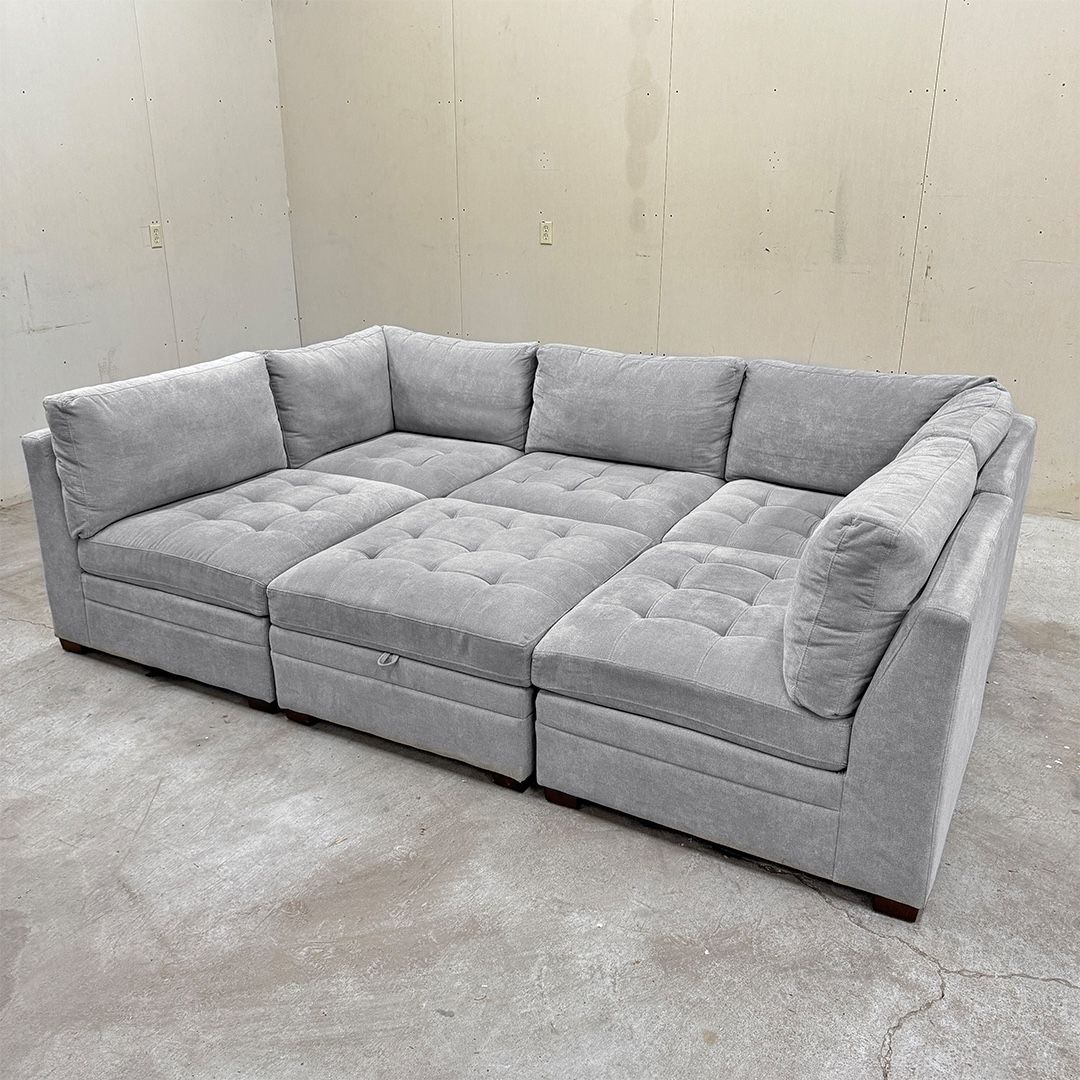 Gray Costco Sectional w/ Storage Ottoman - Delivery Available