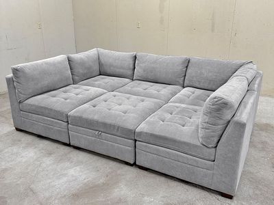 Gray Costco Sectional w/ Storage Ottoman - Delivery Available