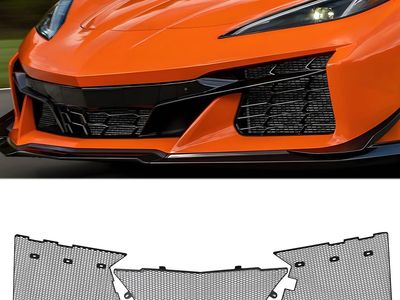 2023+ Corvette C8 Z06, 2024+ C8 E-Ray - 3 Pc Black Front Radiator Guards Grill