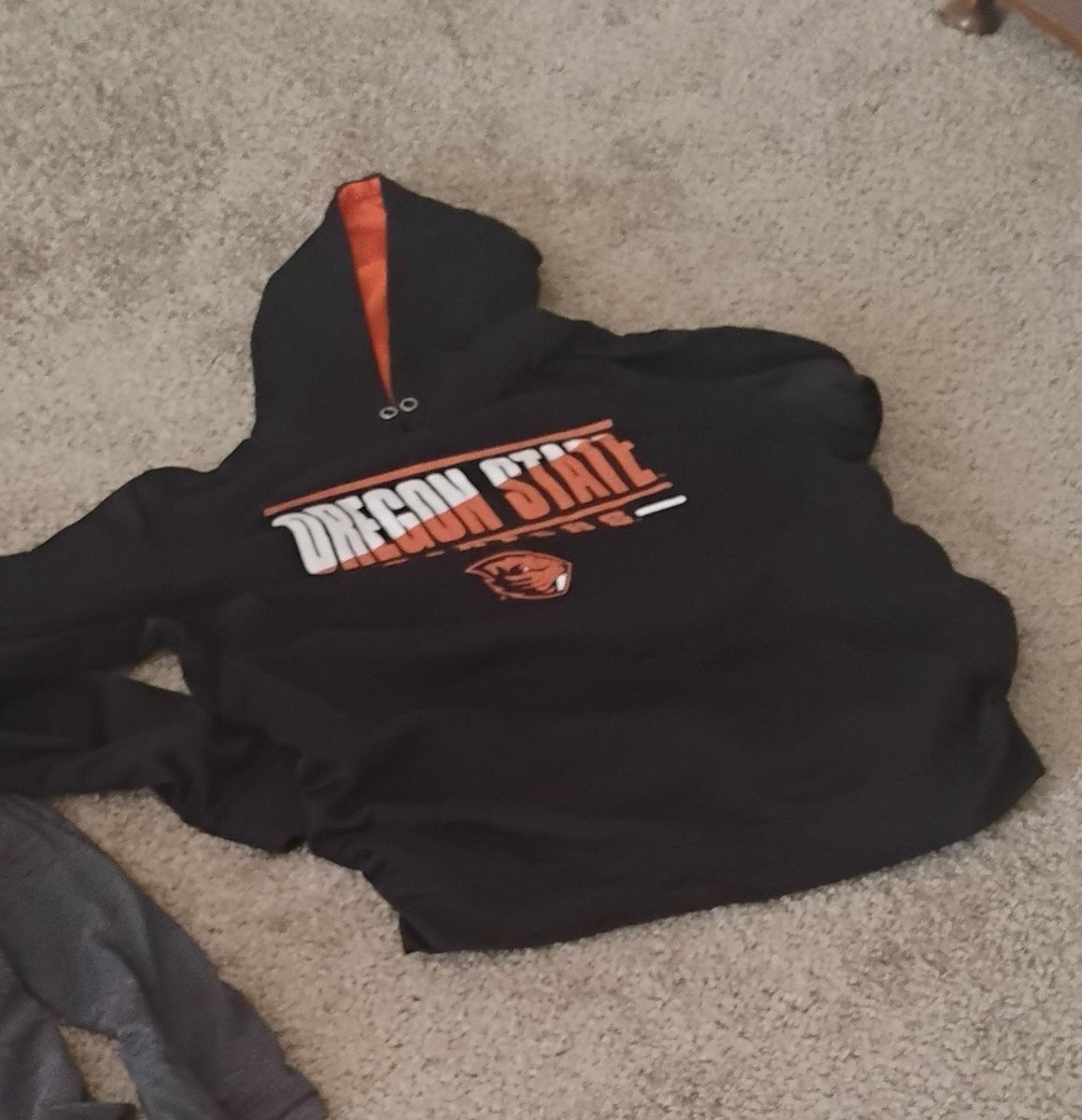 Oregon State Beavers Hoodie - Black with Orange Lining & Logo