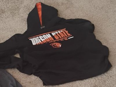 Oregon State Beavers Hoodie - Black with Orange Lining & Logo