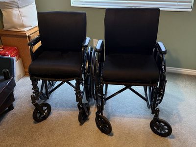 Two wheel chairs w/gel foam cushions